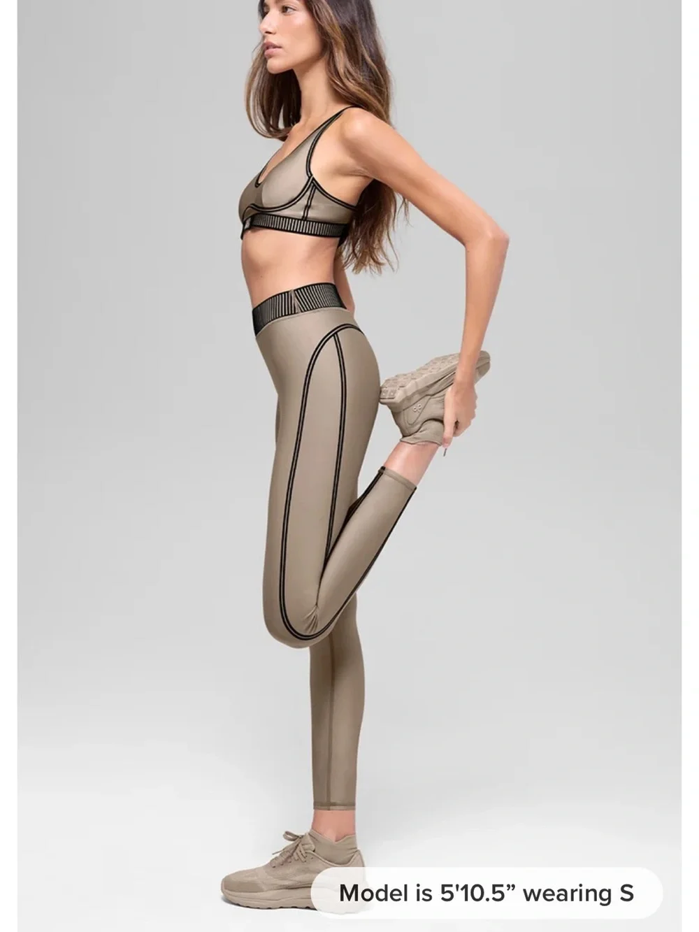 ALO Yoga Airlift Line up 7/8 Taupe Legging Black Velvet XXS New w/o Tags!!